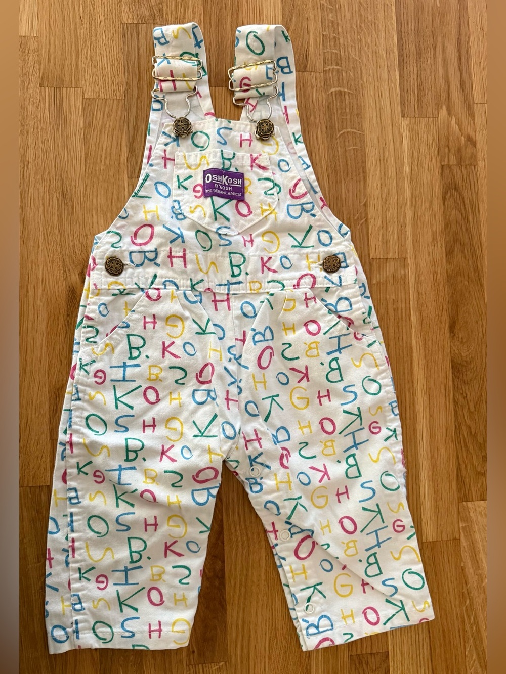 Vintage OshKosh B'gosh Vestbak baby overalls with alphabet